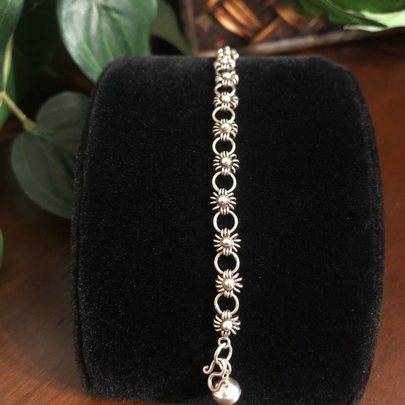 Sterling Silver 925 Flower Bracelet - Picture 3 of 6